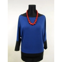 Tunika Eleni dwukolorowe kimono indygo + grafit